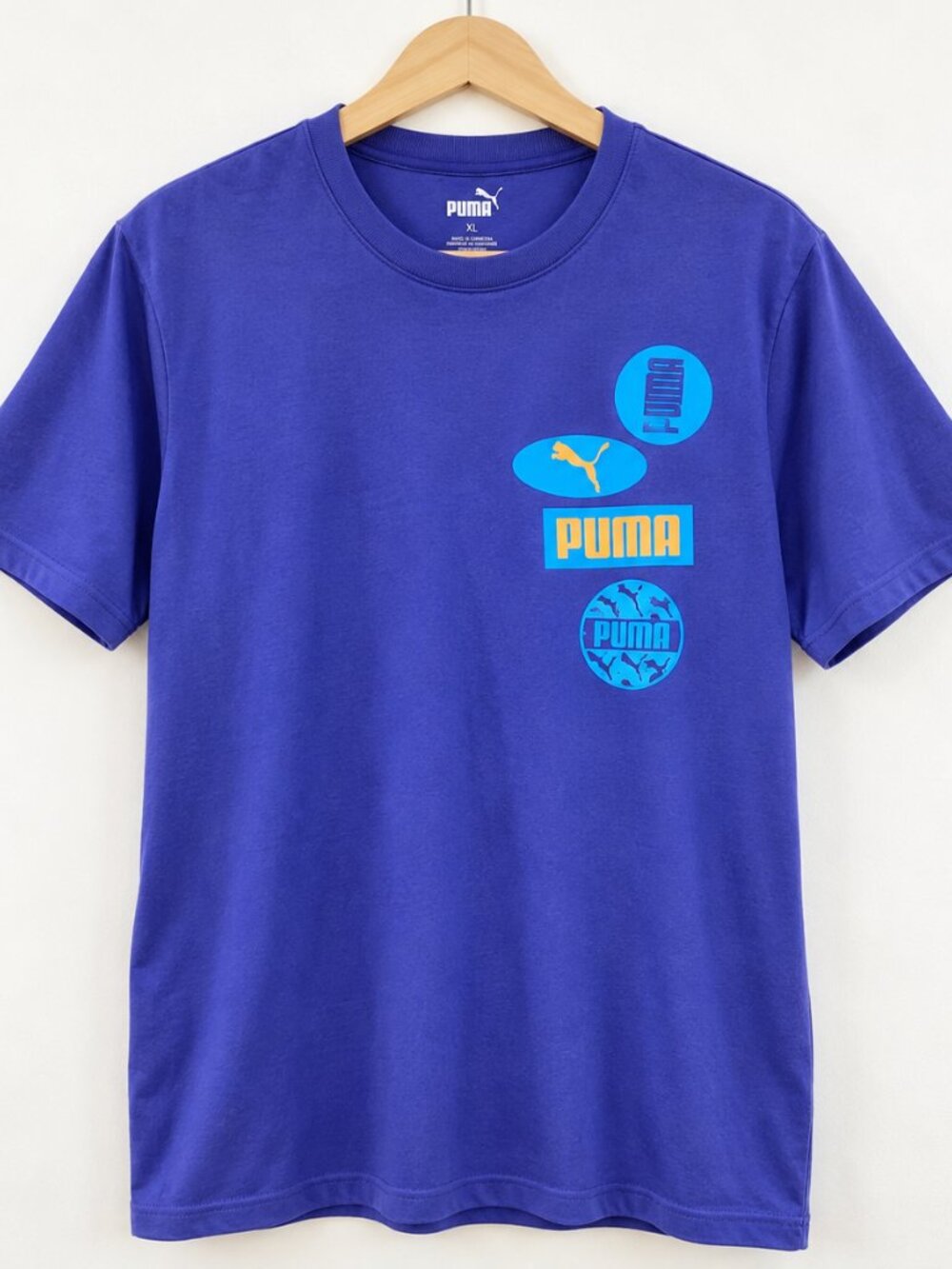 PUMA Icon Men's Graphic T-Shirt Purple Cotton Crewneck